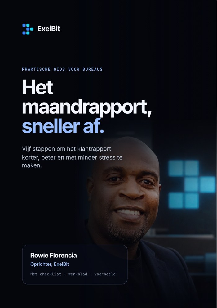 Omslag van de gids Het maandrapport, sneller af